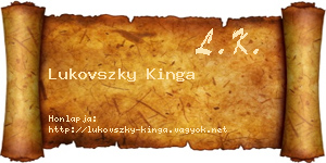 Lukovszky Kinga névjegykártya